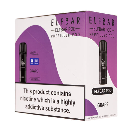 Elf Bar 600 Prefilled Pods - 4PK [Box of 10] - Grape