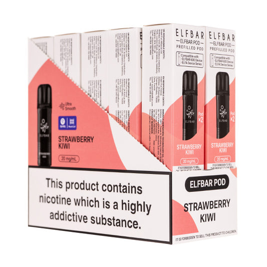 Elf Bar 600 Prefilled Pods - 4PK [Box of 10] - Strawberry Kiwi