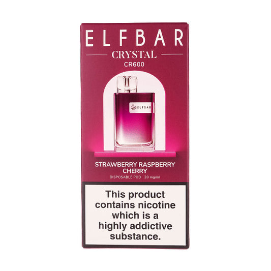 Elf Bar Crystal CR600 Disposable Vape Strawberry Raspberry Cherry