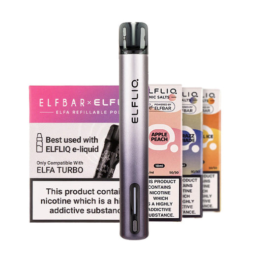 Elf Bar ELFA Turbo Refillable Pod Kit Bundle - Aurora Black