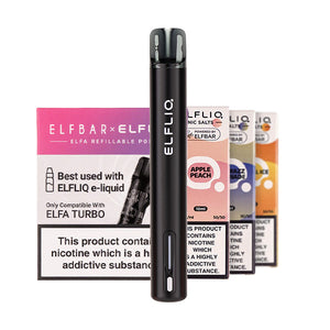 Elf Bar ELFA Turbo Refillable Pod Kit Bundle - Black Knight