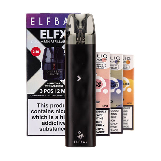 Elf Bar ELFX Mini Pod Kit Bundle - Incl. Pods & 3 Nic Salts | Save 25% Elf Bar ELFX Mini Pod Kit Bundle - Incl. Pods & 3 Nic Salts | Save 25%