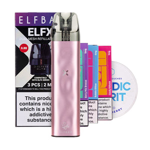 Elf Bar ELFX Mini Vape Kit & Nicotine Pouch Bundle on Pink