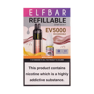 Elf Bar EV5000 Refillable Rechargeable Disposable Vape - Apple Peach