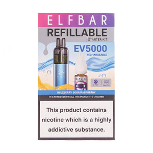 Elf Bar EV5000 Refillable Rechargeable Disposable Vape - Blueberry Sour Raspberry