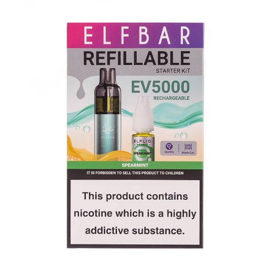 Elf Bar EV5000 Refillable Rechargeable Disposable Vape - Spearmint