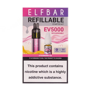 Elf Bar EV5000 Refillable Rechargeable Disposable Vape - Strawberry Ice