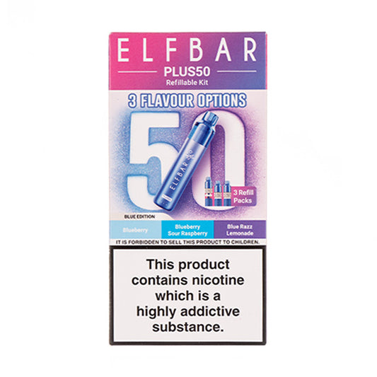 Elf Bar Plus 50 Prefilled Pod Kit Blue Edition