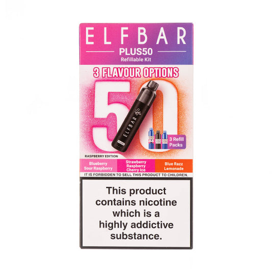 Elf Bar Plus 50 Prefilled Pod Kit in Raspberry Edition