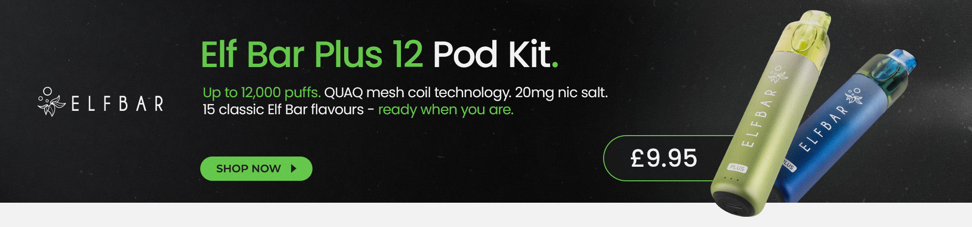 New In Elf Bar Plus 12 Pod Kit - Only £9.95