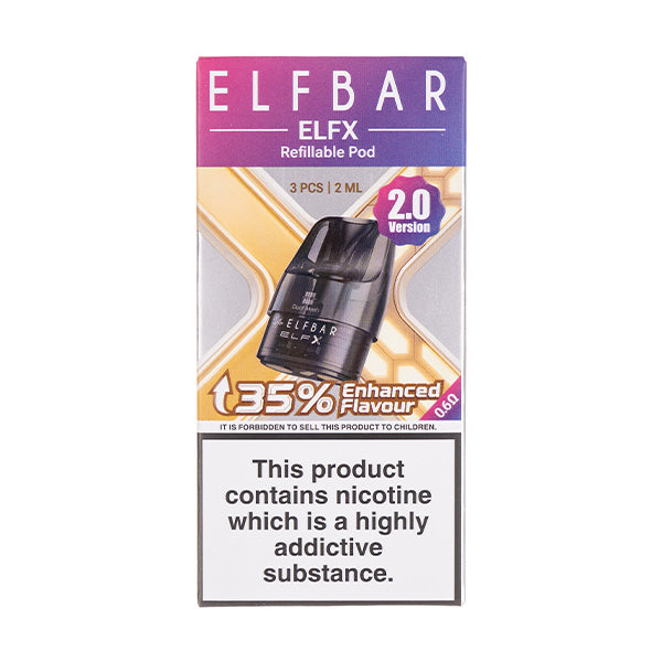 elf bar refills ELFX V2 Refillable Pods ACTIVE Elfa Option:Apple Peach Kit ELFBAR | ELFA |