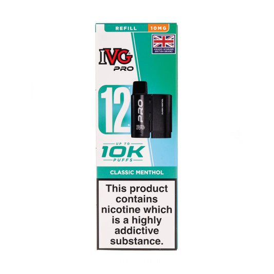 Classic Menthol Pro 12 Prefilled Pod + Refill by IVG (10mg)