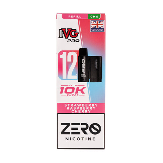 Strawberry Raspberry Cherry Pro 12 Prefilled Pod + Refill by IVG (Nicotine Free)