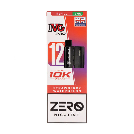 Strawberry Watermelon Pro 12 Prefilled Pod + Refill by IVG (Nicotine Free)