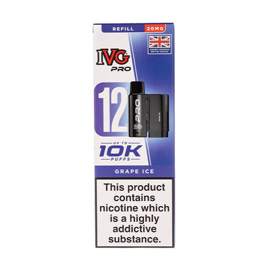 IVG Pro 12 Grape Ice Pod + Refill 20mg Vape Superstore IVG Pro 12 Grape Ice Pod + Refill 20mg Vape Superstore