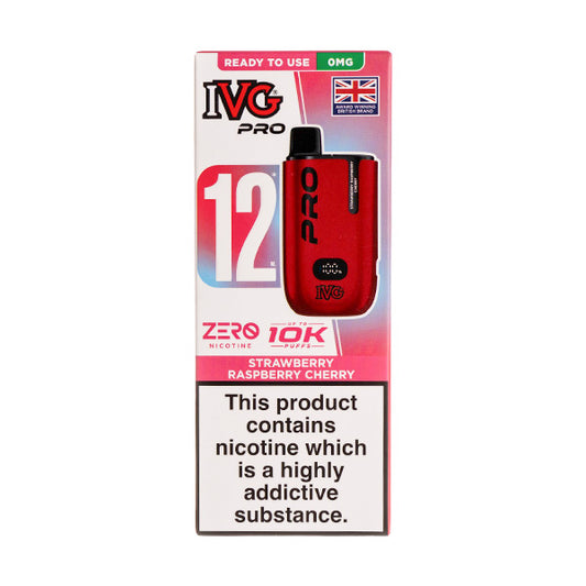 IVG Pro 12 Prefilled Pod Vape Kit (Nicotine Free) Strawberry Raspberry Cherry