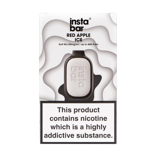 Instabar Air 600 Disposable Vape in Red Apple Ice Flavour (Boxed)