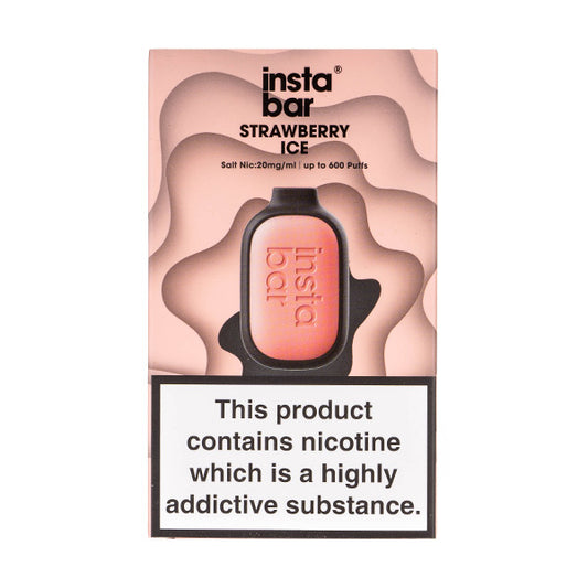 Instabar Air 600 Disposable Vape in Strawberry Ice Flavour (Boxed)
