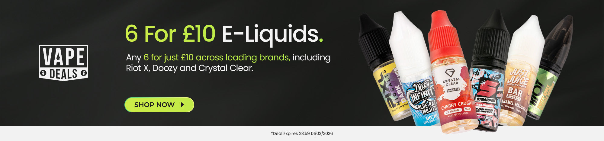 January Special - 6 for £10 Multi-Buy E-Liquids. Click to browse.