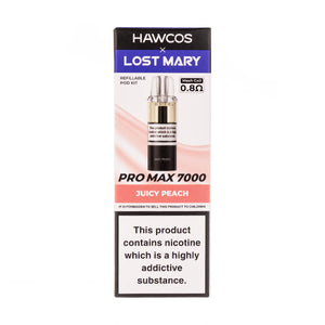 Juicy Peach Pro Max 7000 Prefilled Pod + Refill by Hawcos x Lost Mary