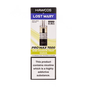 Kiwi Passionfruit Guava Pro Max 7000 Prefilled Pod + Refill by Hawcos x Lost Mary
