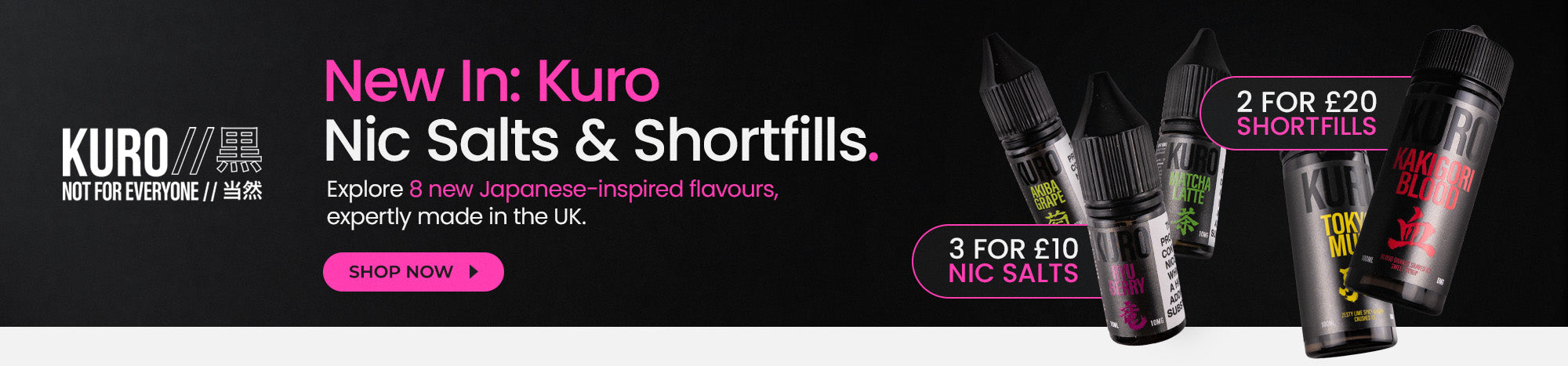 Shop the Kuro E-liquids range