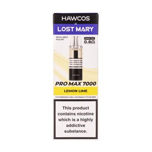 Lemon Lime Pro Max 7000 Prefilled Pod + Refill by Lost Mary x Hawcos