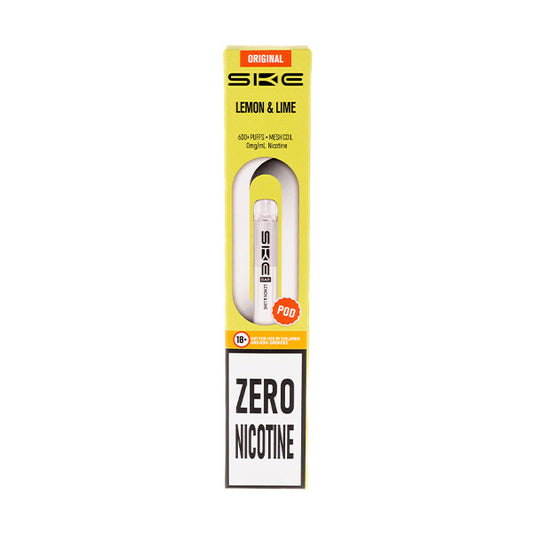 lemon lime disposable vape SKE Crystal 600 Lemon Lime Zero Nicotine Prefilled Pods