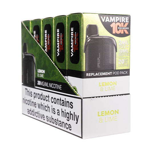 Vampire Vape 10K Prefilled Pod + Refill [Box of 5] - Lemon & Lime