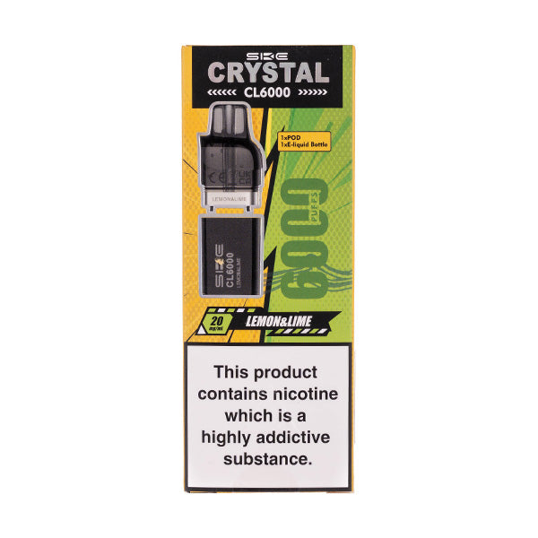 SKE Lemon Lime Crystal CL6000 Prefilled Pod + Refill | Vape Superstore SKE Lemon Lime Crystal CL6000 Prefilled Pod + Refill | Vape Superstore
