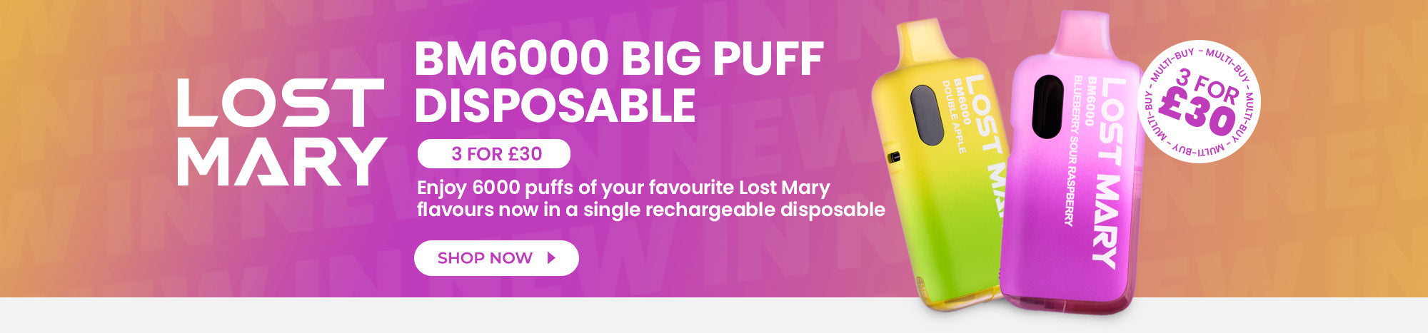 Lost Mary BM6000 - Discover the 1st Big Puff Disposable from Lost Mary. Now In Stock