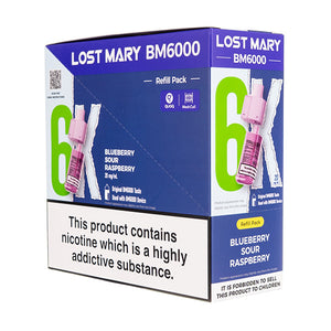 Lost Mary BM6000 Prefilled Pod + Refill [Box of 5] - Blueberry Sour Raspberry