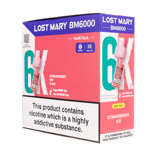 Lost Mary BM6000 Prefilled Pod + Refill [Box of 5] - Strawberry Ice