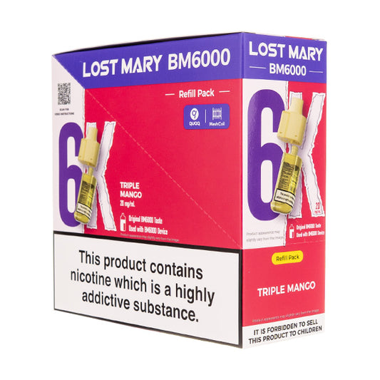 Lost Mary BM6000 Prefilled Pod + Refill [Box of 5] - Triple Mango