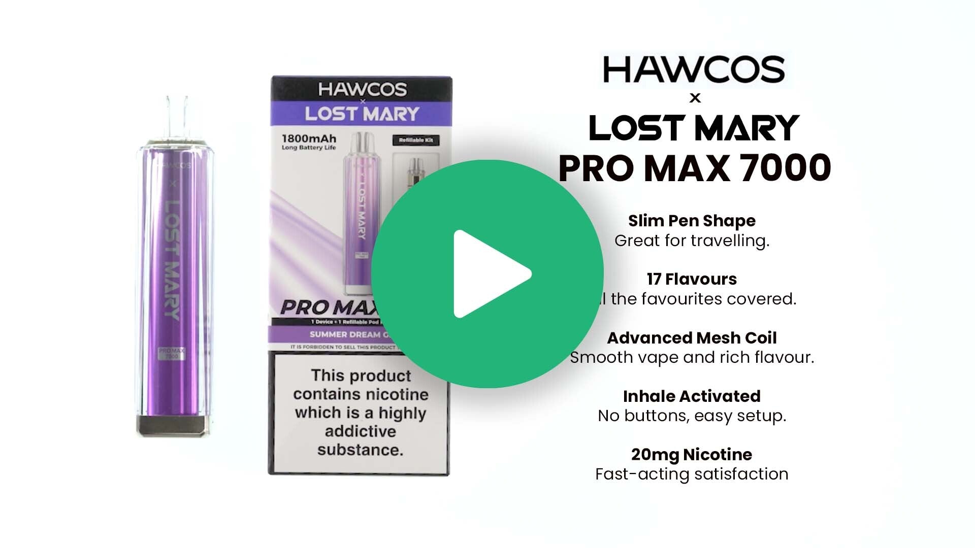 Hawcos x Lost Mary Pro Max 7000 Pod Kit – 7000 Puffs | Vape Superstore