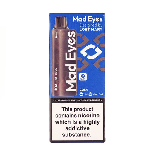 A Boxed Mad Eyes HOAL Disposable Vape in Cola Flavour
