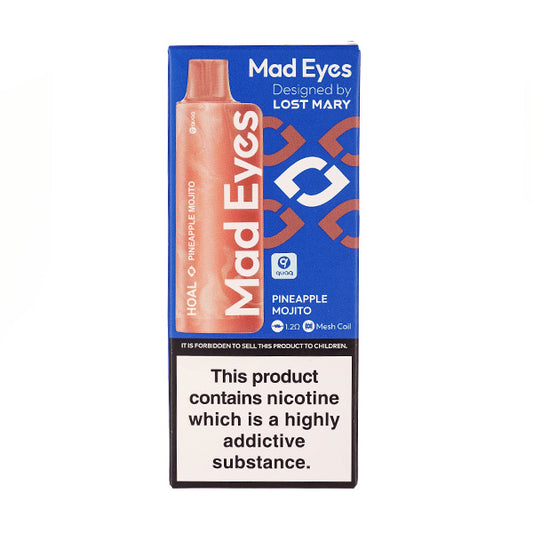 A Boxed Mad Eyes HOAL Disposable Vape in Pineapple Mojito Flavour