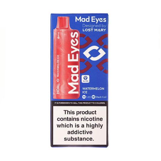 A Boxed Mad Eyes HOAL Disposable Vape in Watermelon Ice Flavour