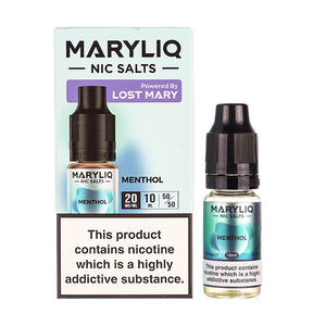 Menthol Nic Salt E-Liquid by Maryliq - Box and 10ml Bottle