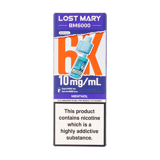 Menthol BM6000 Prefilled Pod + Refill by Lost Mary 10mg