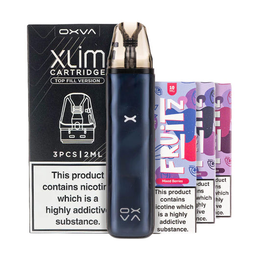 OXVA Xlim Go 2 Pod Kit Bundle Metal Blue Ripple