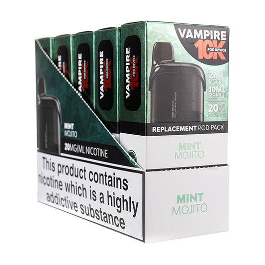 Vampire Vape 10K Prefilled Pod + Refill [Box of 5] - Mint Mojito