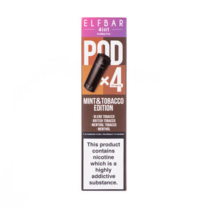 Elf Bar Mint and Tobacco Edition 4 in 1 Prefilled Pods - 4 pods Elf Bar Mint and Tobacco Edition 4 in 1 Prefilled Pods - 4 pods