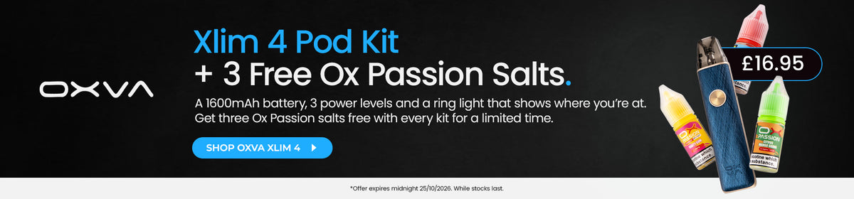 Explore the Oxva Xlim 4 + 3 Ox Passion deal