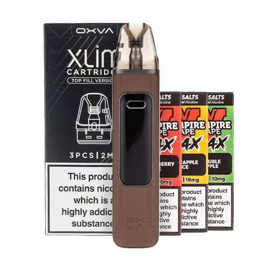 OXVA Xlim Pro 3 Pod Kit Bundle - Brown Leather