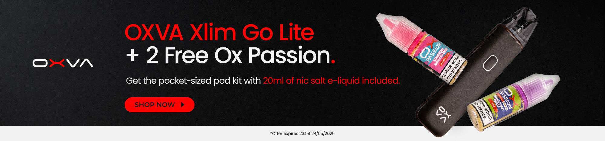 Shop the OXVA Xlim Go Lite and 2 Ox Passion deal.