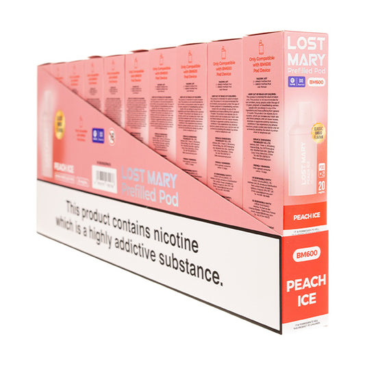 Lost Mary BM600 Prefilled Pods - 2PK [Box of 10] - Peach Ice