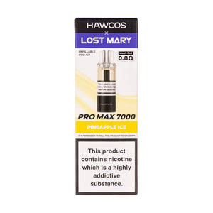 Pineapple Ice Pro Max 7000 Prefilled Pod + Refill by Lost Mary x Hawcos