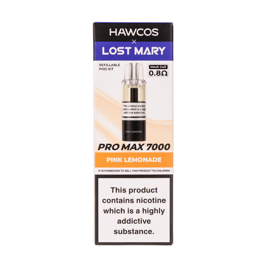 Pink Lemonade Pro Max 7000 Prefilled Pod + Refill by Lost Mary x Hawcos