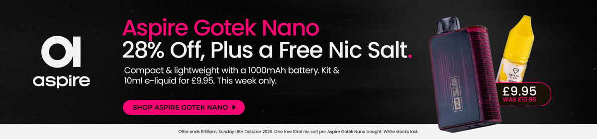 Shop the Aspire Gotek Nano Pod Kit for £9.95